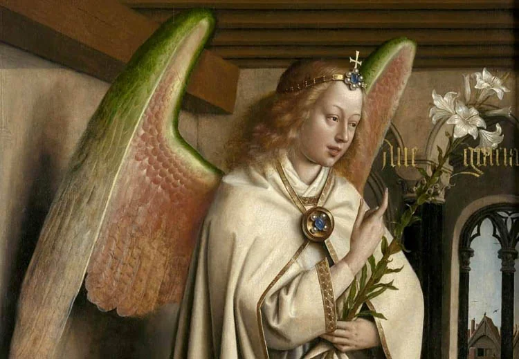 The Ghent Altarpiece: Annunciation (detail) — Hubert and Jan van Eyck