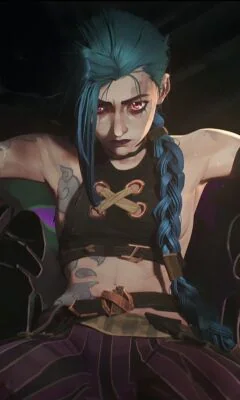 Jinx with blue braids